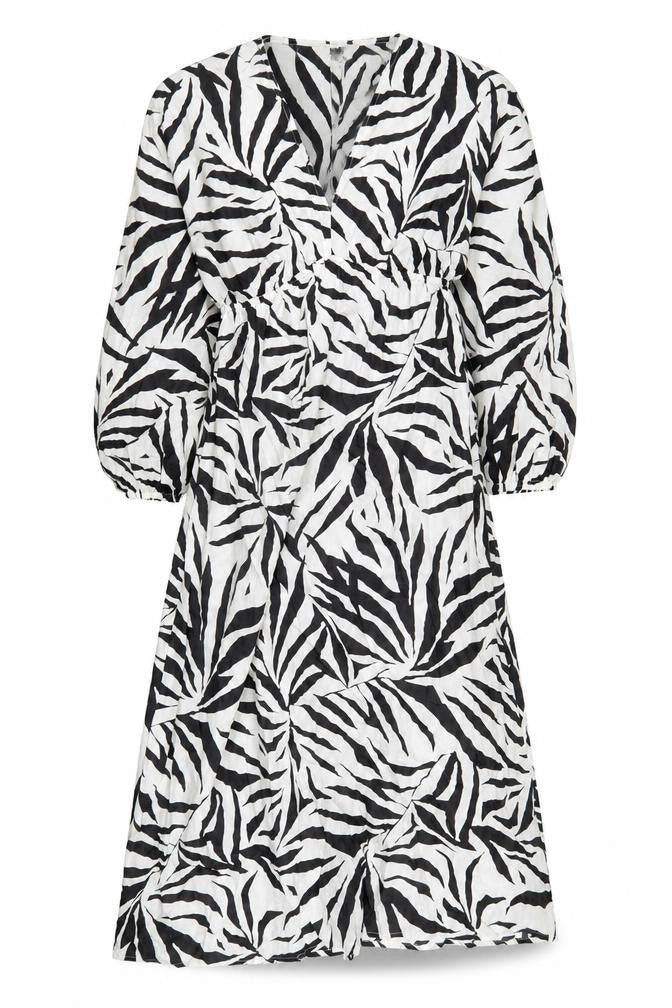 Marks & Spencer Womens White Geometric Polyester A-Line Size 10 V-Neck Pullover