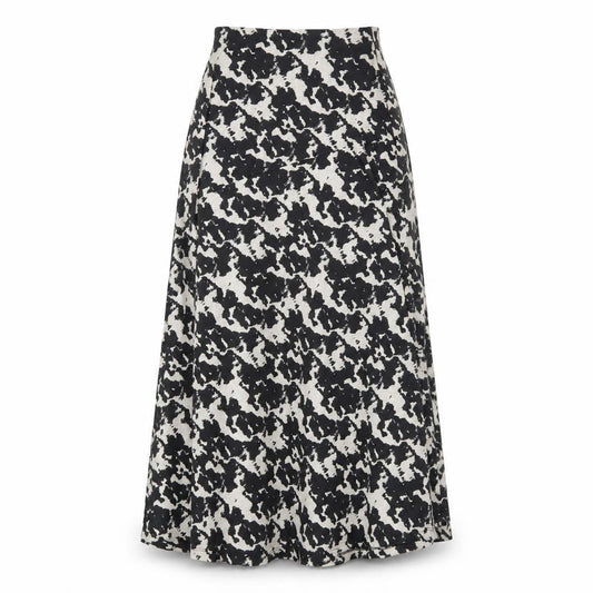 Marks & Spencer Womens Black Geometric Polyester A-Line Skirt Size 8