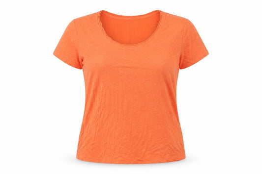 Per Una Womens Orange Modal Basic T-Shirt Size 14 Scoop Neck