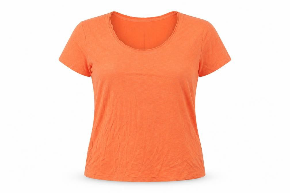 Per Una Womens Orange Modal Basic T-Shirt Size 14 Scoop Neck