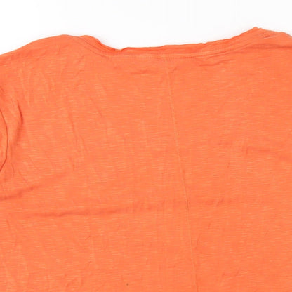 Per Una Womens Orange Modal Basic T-Shirt Size 14 Scoop Neck