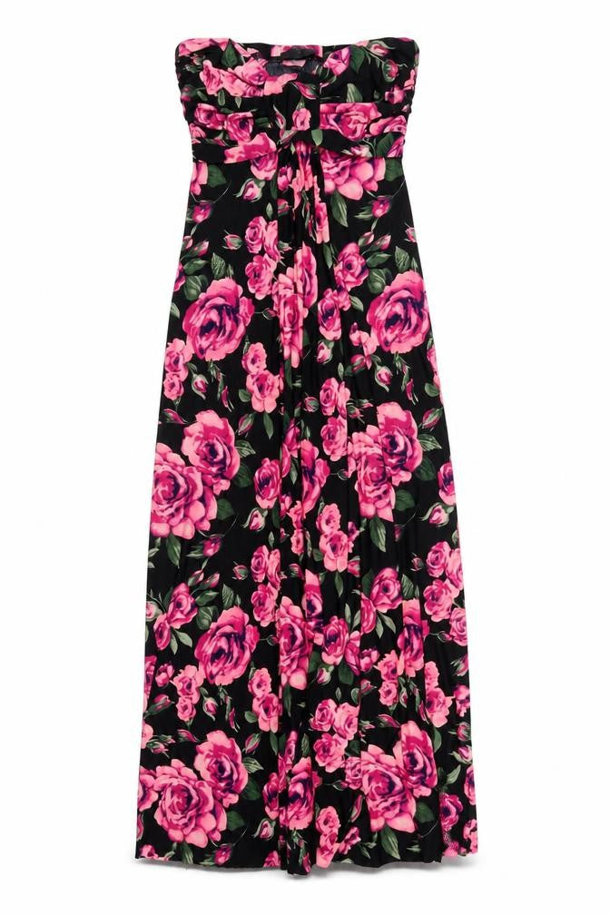 AX Paris Womens Multicoloured Floral Polyester Maxi Size 12 Square Neck Pullover