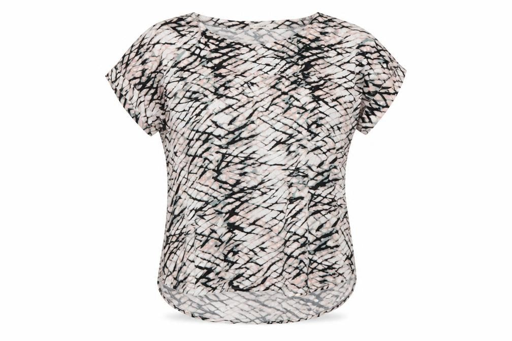 Rare Earth Womens Multicoloured Geometric Viscose Basic T-Shirt Size 12 Round Neck