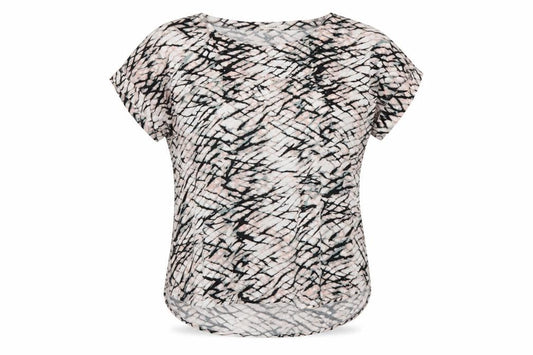 Rare Earth Womens Multicoloured Geometric Viscose Basic T-Shirt Size 12 Round Neck