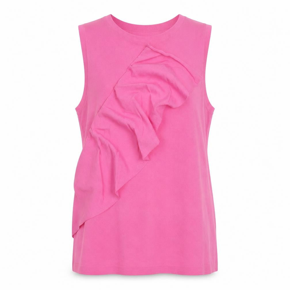 Warehouse Womens Pink Viscose Basic Tank Size 12 Round Neck