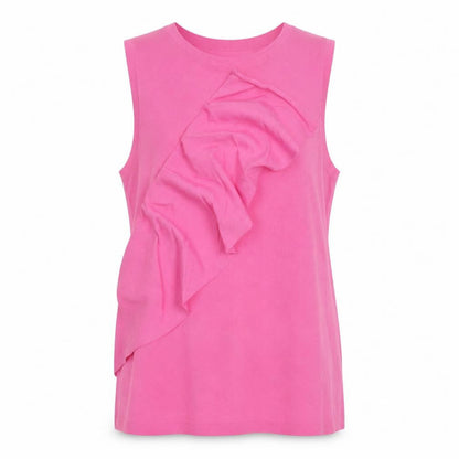 Warehouse Womens Pink Viscose Basic Tank Size 12 Round Neck