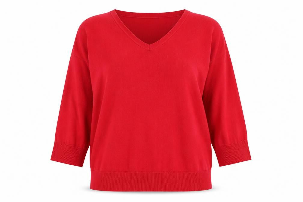 Terry Sky Womens Pink V-Neck Viscose Pullover Jumper Size XL