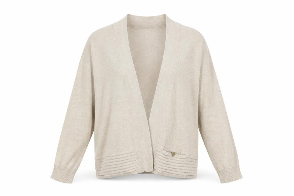 Wallis Womens Beige V-Neck Cotton Cardigan Jumper Size S