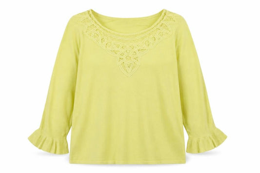 M&Co Womens Yellow Round Neck Viscose Pullover Jumper Size 20
