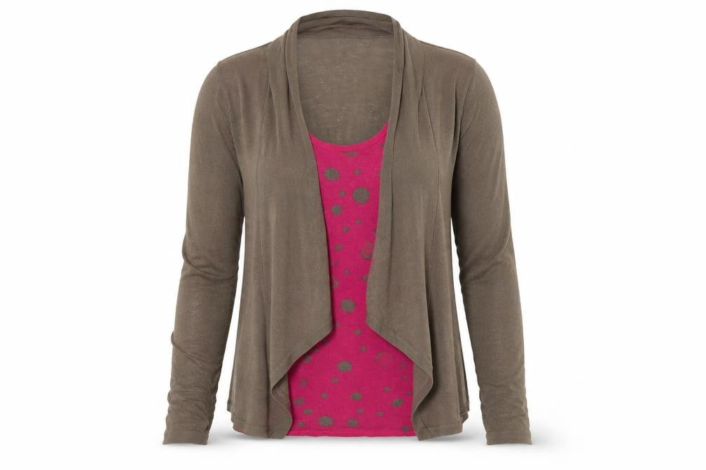 Edina Ronay Womens Brown Round Neck Linen Pullover Jumper Size 14