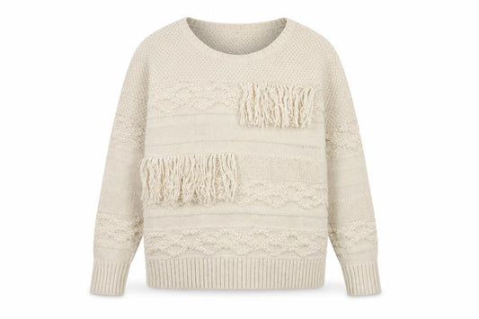 INC International Concepts Womens Ivory Round Neck Acrylic Pullover Jumper Size M