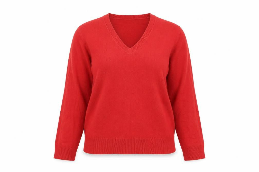 Marks & Spencer Womens Pink V-Neck Acrylic Pullover Jumper Size 14