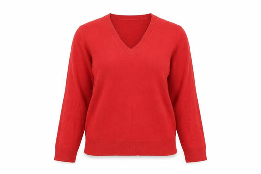 Marks & Spencer Womens Pink V-Neck Acrylic Pullover Jumper Size 14