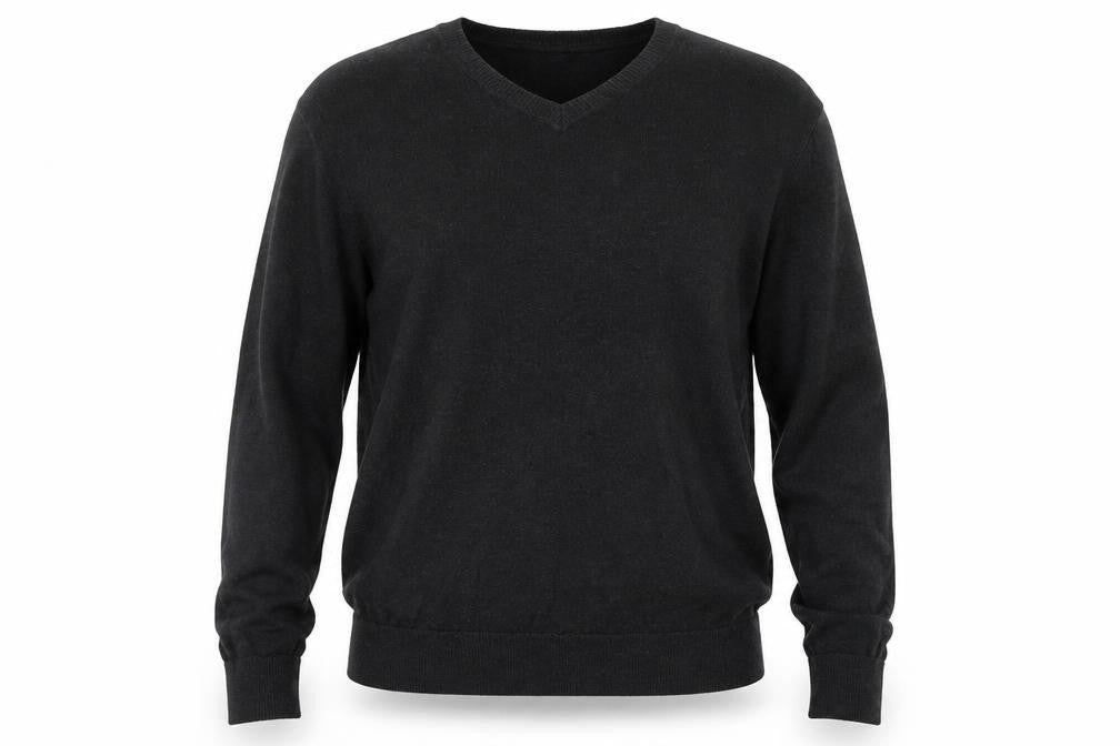 Gap Mens Grey V-Neck Cotton Pullover Jumper Size L Long Sleeve