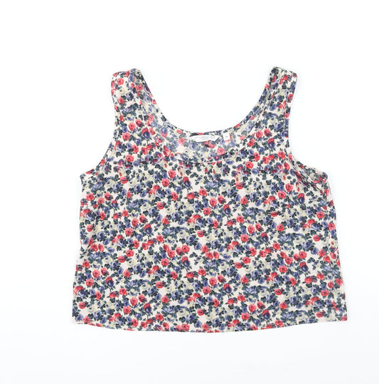 New Look Womens Multicoloured Floral Polyester Camisole Blouse Size 10 Scoop Neck