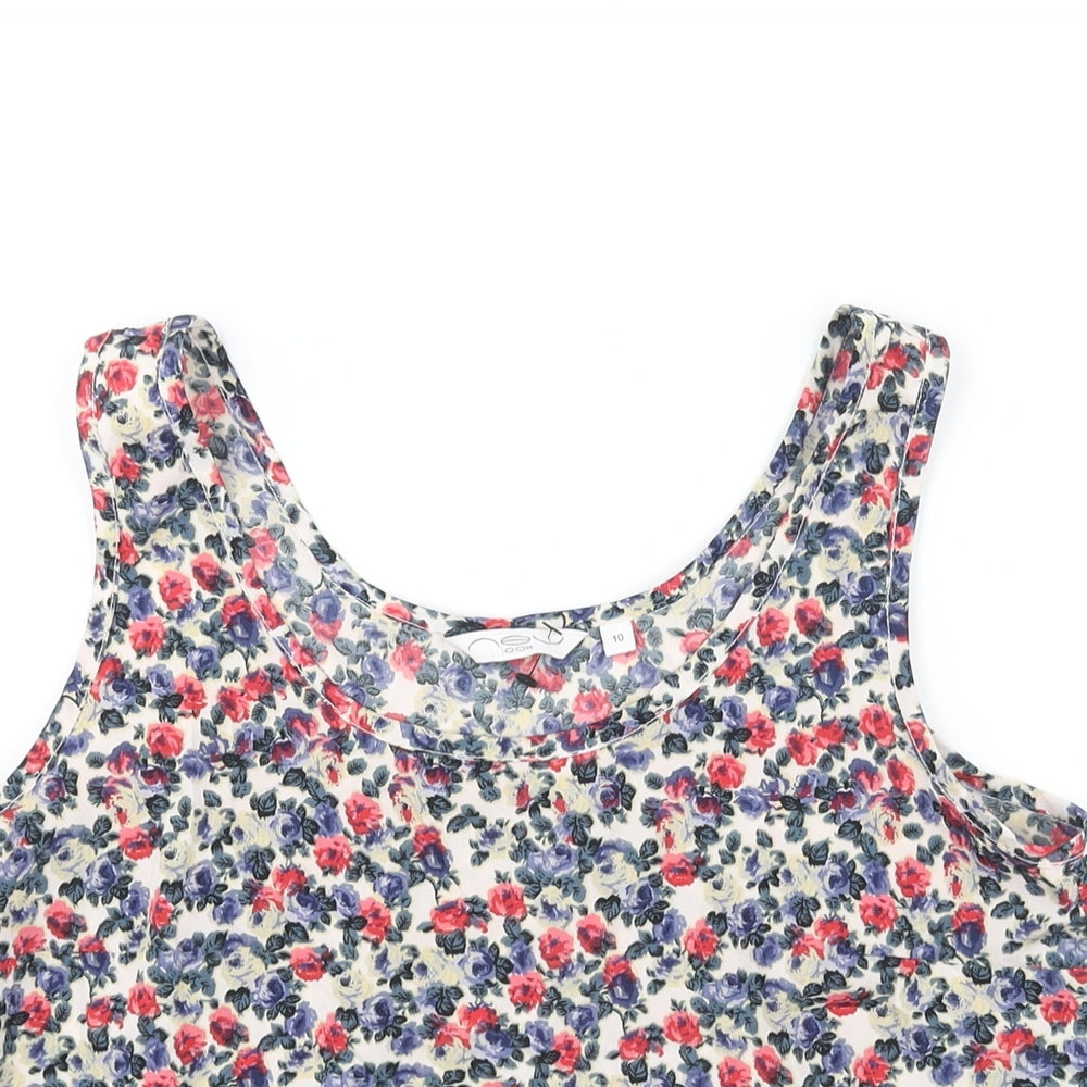 New Look Womens Multicoloured Floral Polyester Camisole Blouse Size 10 Scoop Neck