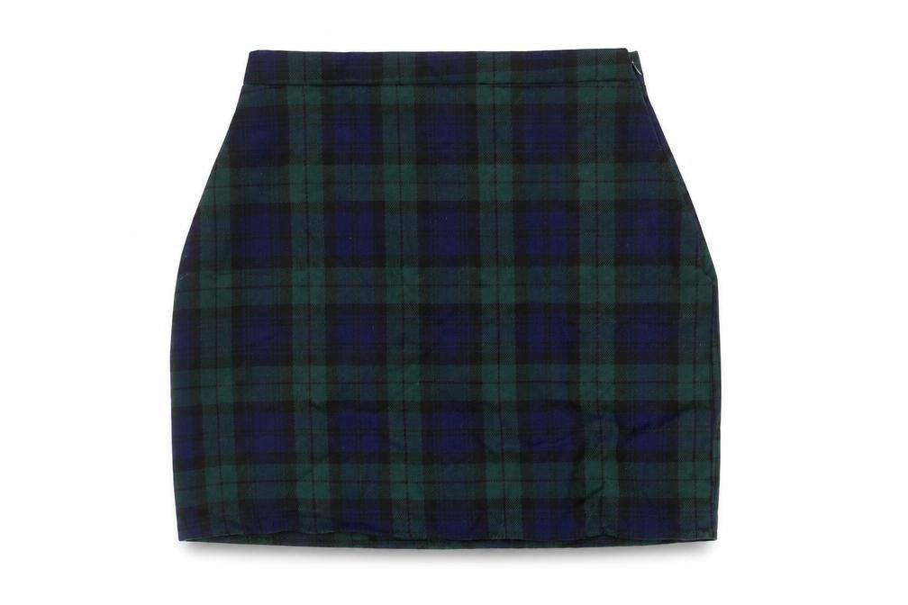 PRETTYLITTLETHING Womens Blue Check Polyester Mini Skirt Size 8 Zip