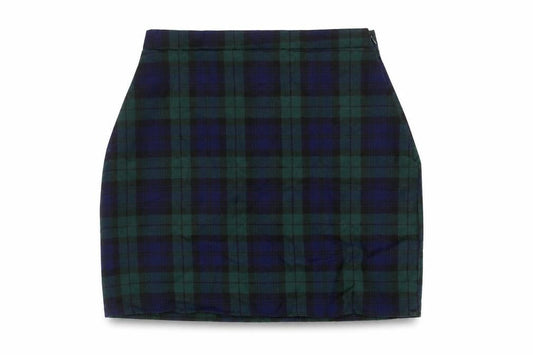 PRETTYLITTLETHING Womens Blue Check Polyester Mini Skirt Size 8 Zip