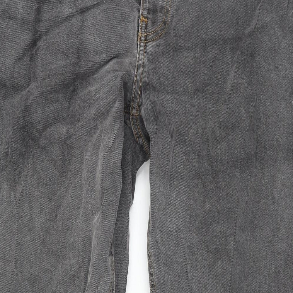 ASOS Mens Grey Cotton Straight Jeans Size 32 in L32 in Regular Zip