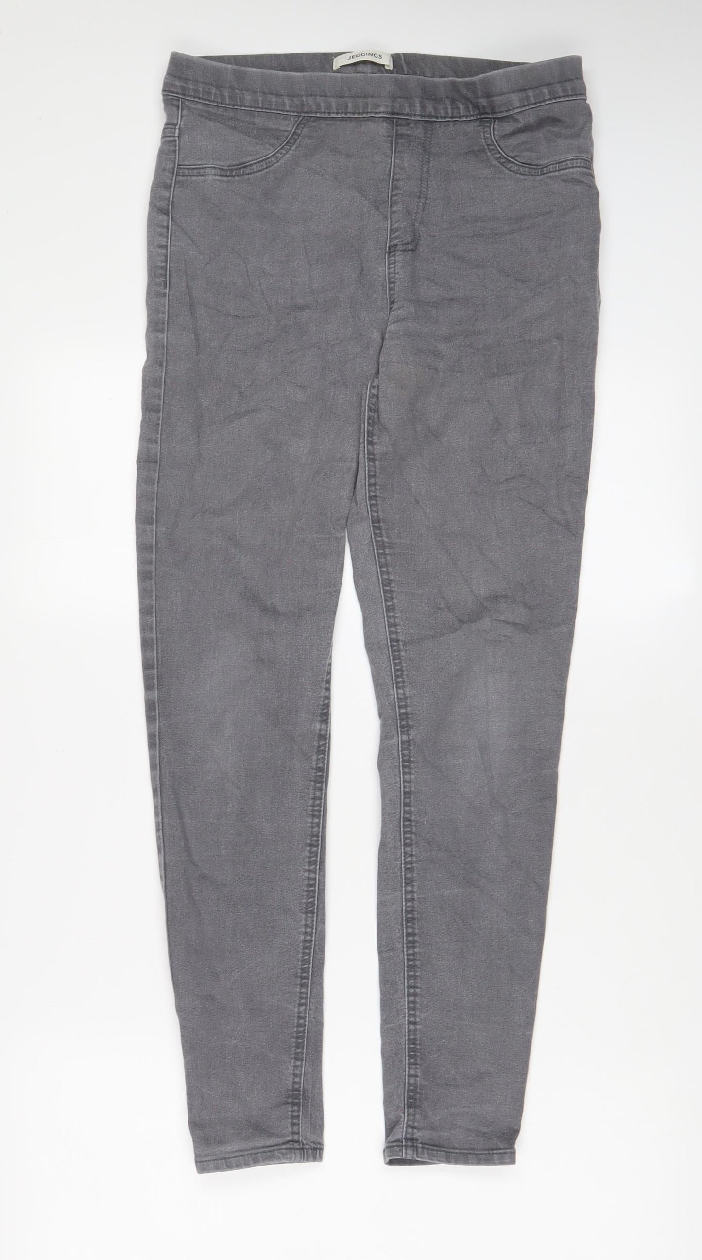 Marks and Spencer Womens Grey Cotton Jegging Jeans Size 12 L28 in Regular