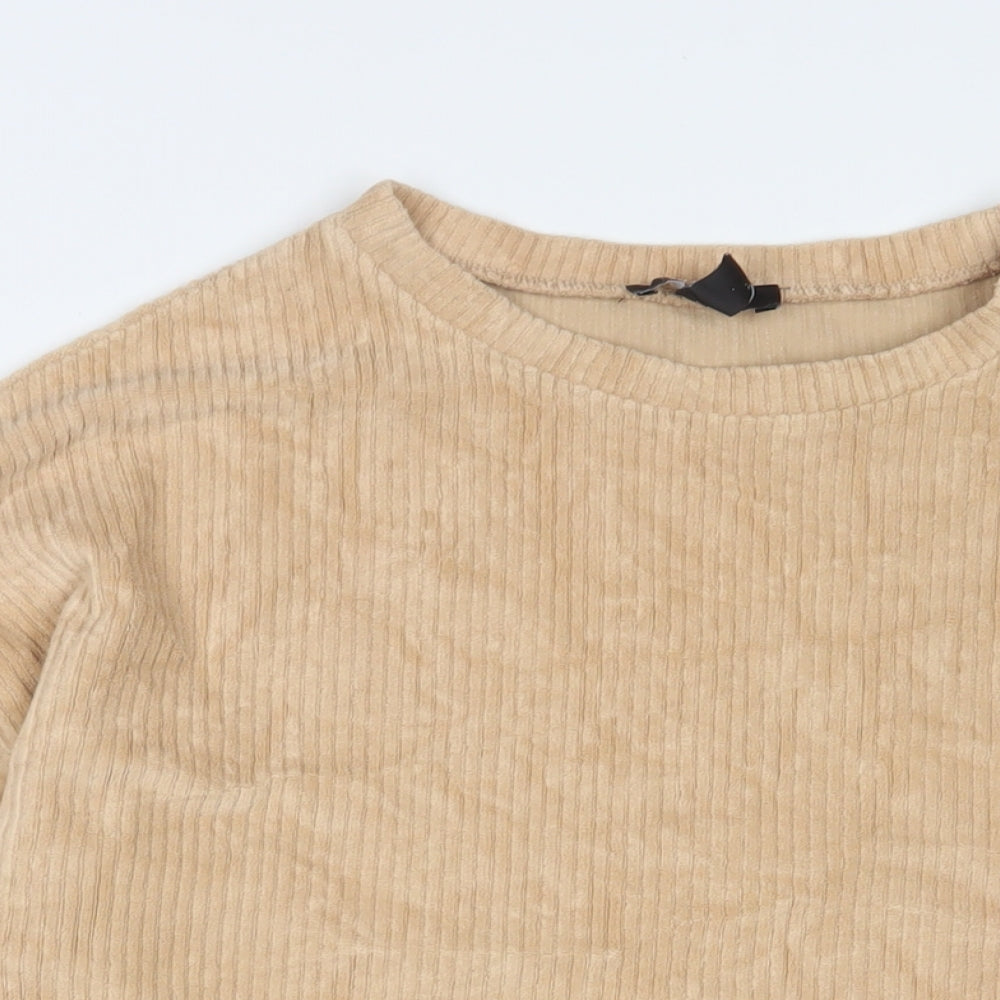 New Look Womens Brown Cotton Pullover Sweatshirt Size M Pullover