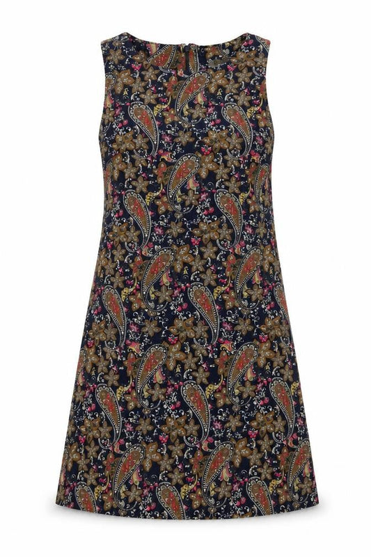 Glamorous Womens Multicoloured Floral Cotton A-Line Size 10 Boat Neck Zip