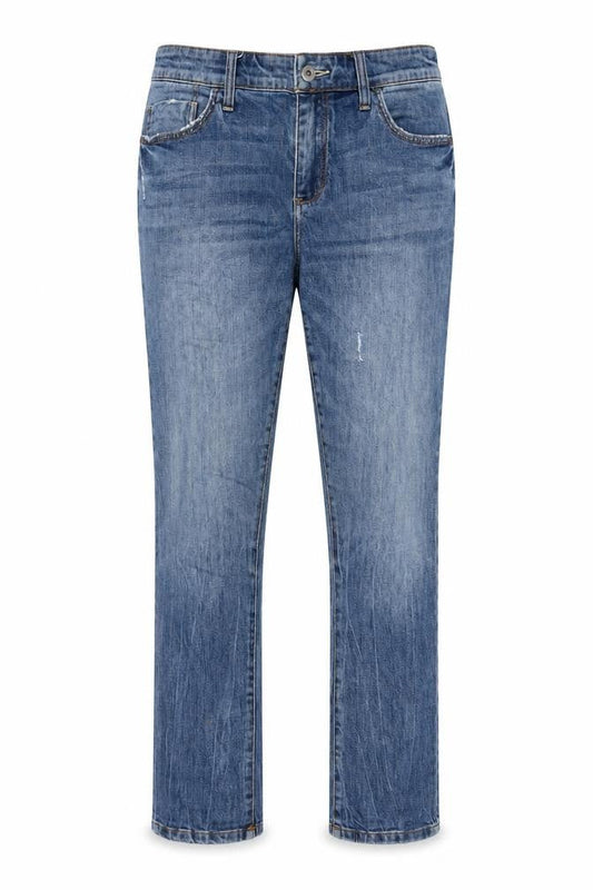 Picro Womens Blue Cotton Boyfriend Jeans Size 31 in L30 in Slim Zip