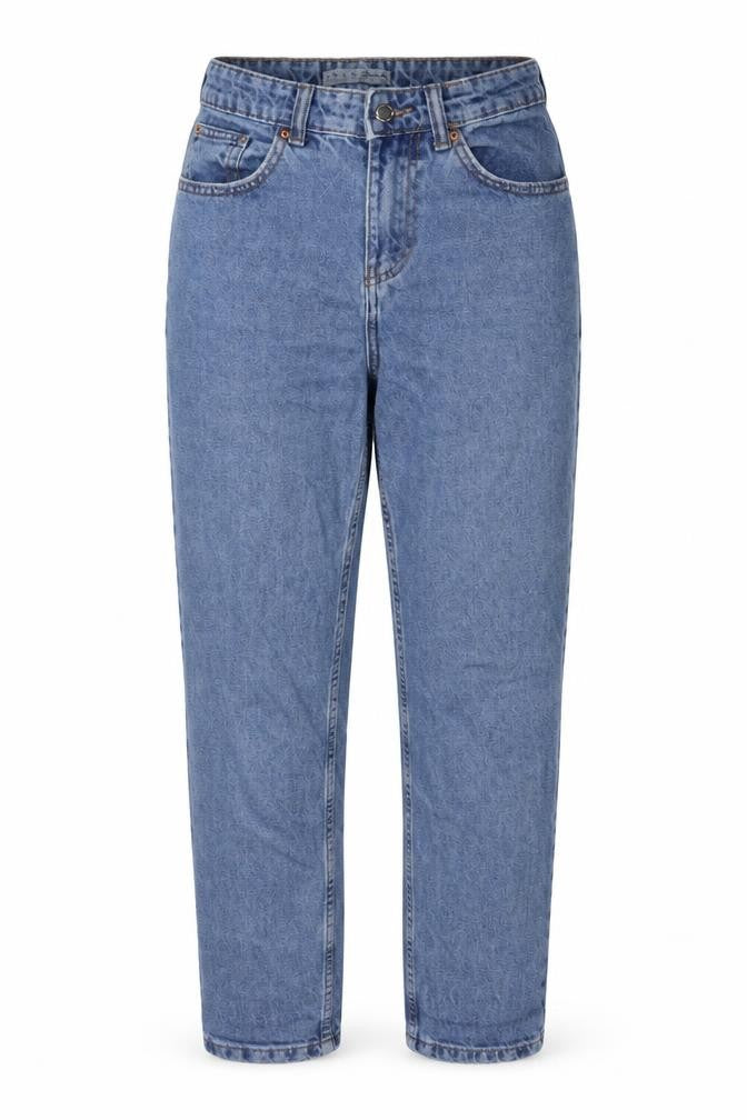 Denim & Co. Womens Blue Cotton Straight Jeans Size 8 L26 in Regular Zip