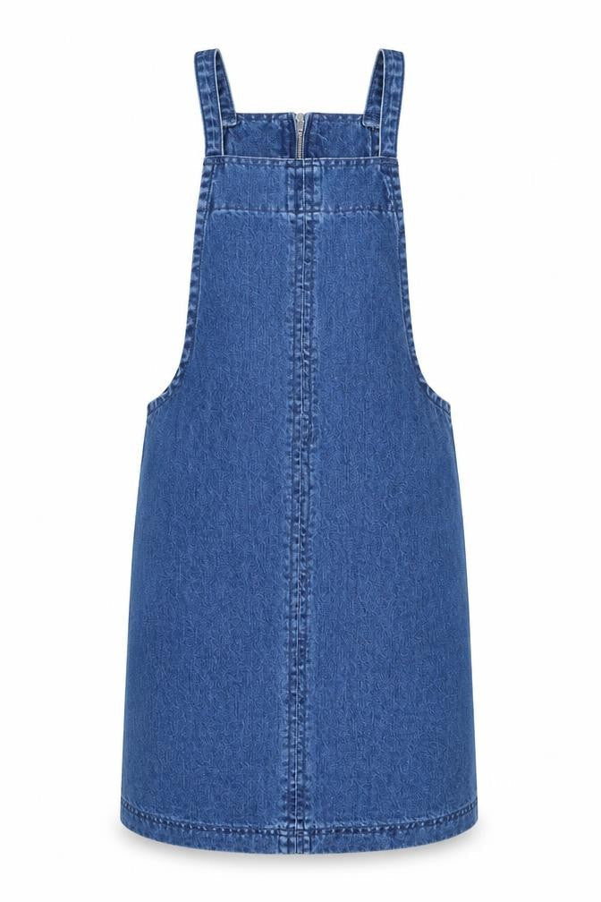 Matalan Womens Blue Cotton A-Line Size 10 Square Neck Zip
