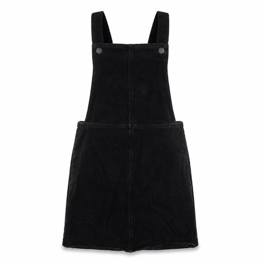 Monki Womens Black Cotton Pinafore/Dungaree Dress Size 10 Square Neck Zip