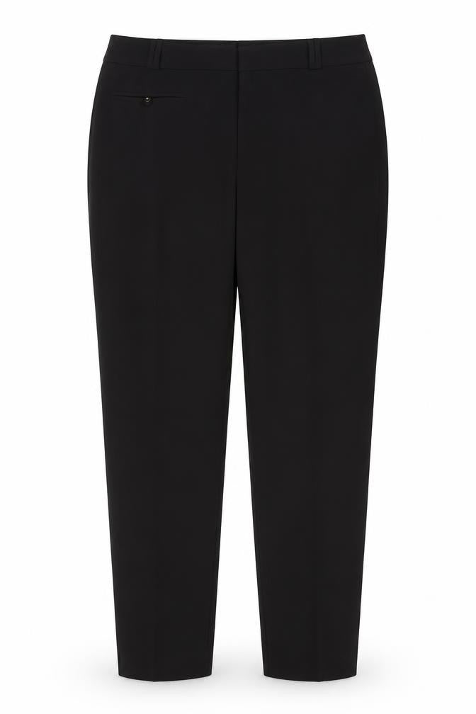 Select Womens Black Polyester Trousers Size 14 L28 in Regular Zip