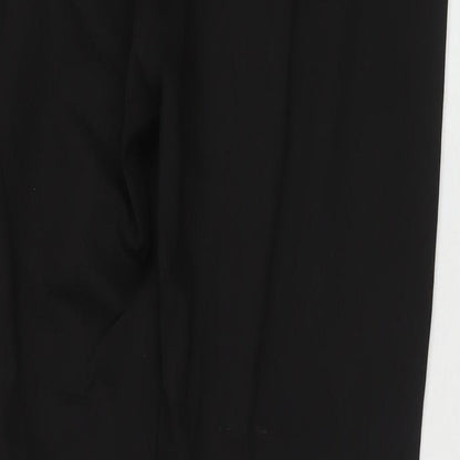 Select Womens Black Polyester Trousers Size 14 L28 in Regular Zip