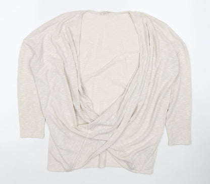 River Island Womens Ivory V-Neck Polyester Pullover Jumper Size 10