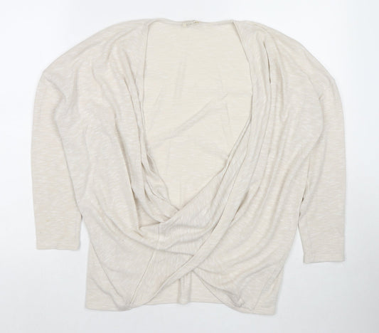 River Island Womens Ivory V-Neck Polyester Pullover Jumper Size 10