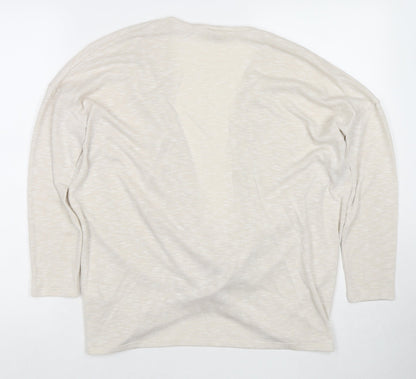 River Island Womens Ivory V-Neck Polyester Pullover Jumper Size 10