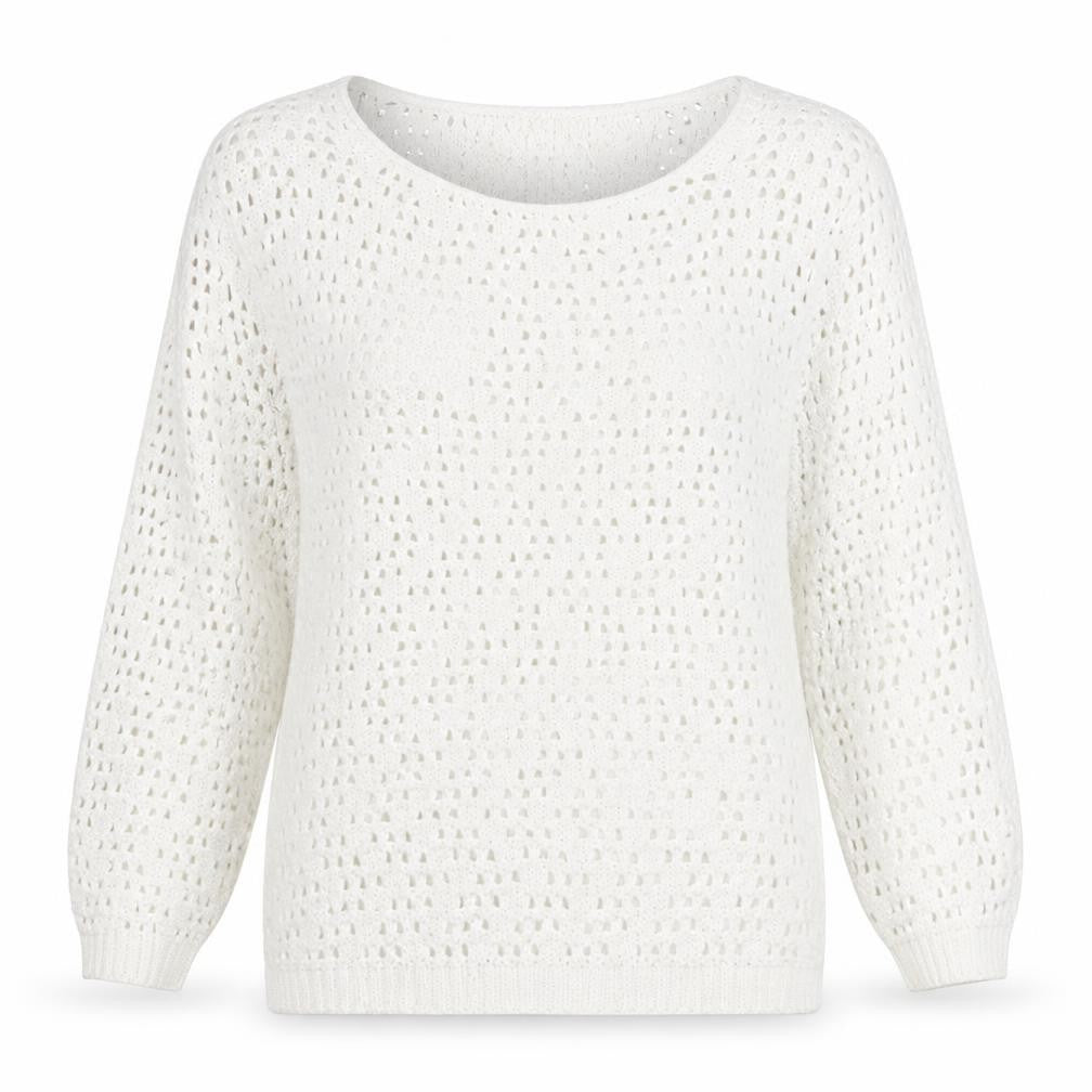 NEXT Womens White Round Neck Acrylic Pullover Jumper Size 8
