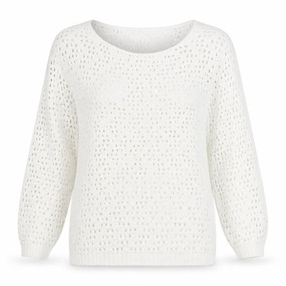 Next Womens White Round Neck Acrylic Pullover Jumper Size 8