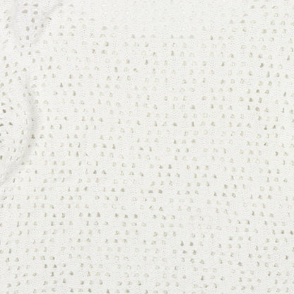 Next Womens White Round Neck Acrylic Pullover Jumper Size 8