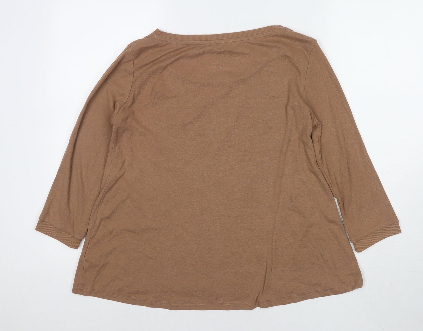 Marks and Spencer Womens Brown Round Neck Polyester Pullover Jumper Size 10