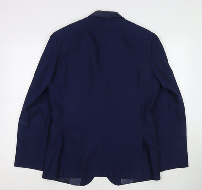 ONESIX5IVE5IVE Mens Blue Polyester Jacket Blazer Size 40 Regular