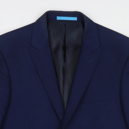 ONESIX5IVE5IVE Mens Blue Polyester Jacket Blazer Size 40 Regular