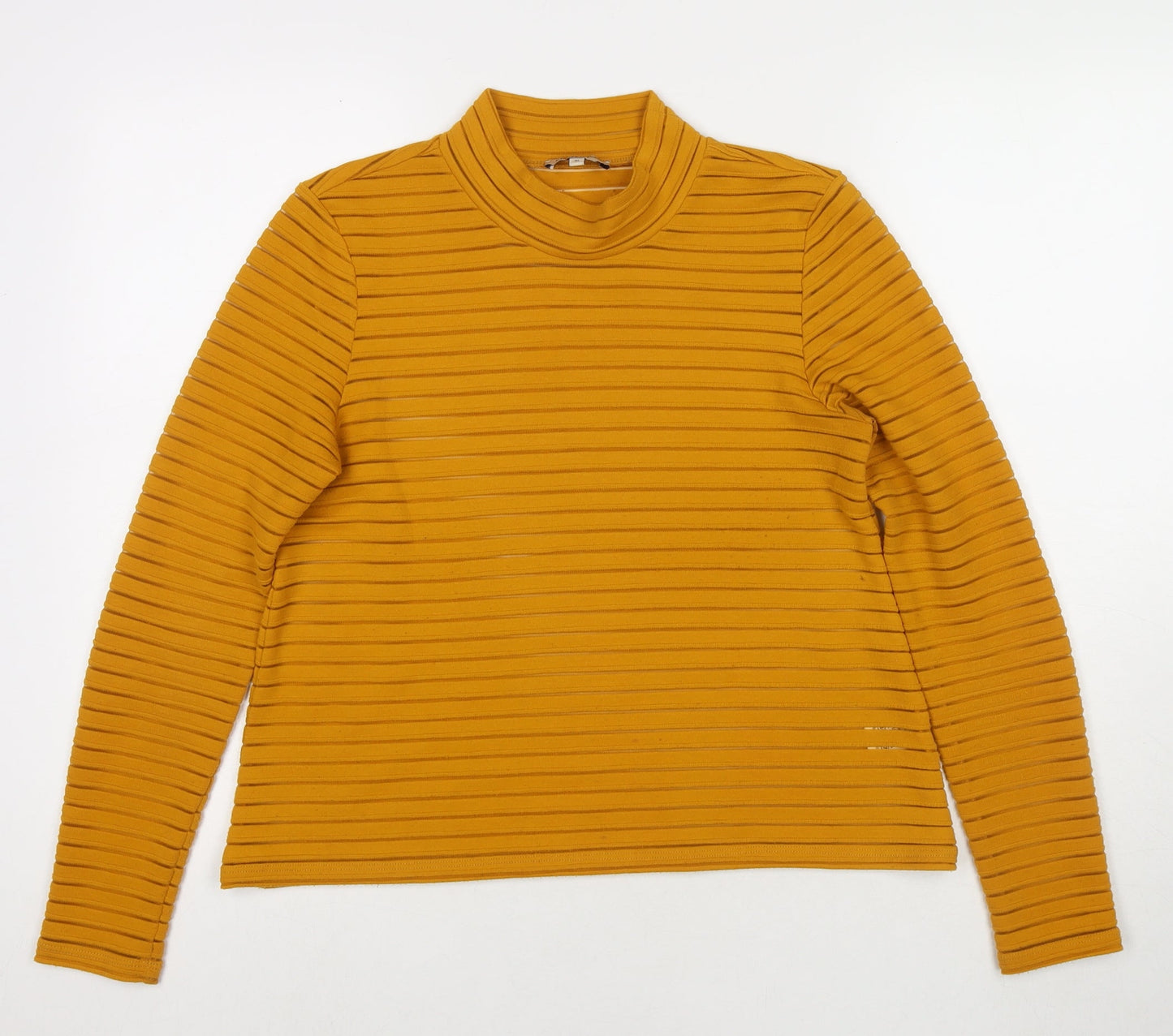 Marks and Spencer Womens Yellow Round Neck Polyester Pullover Jumper Size 10
