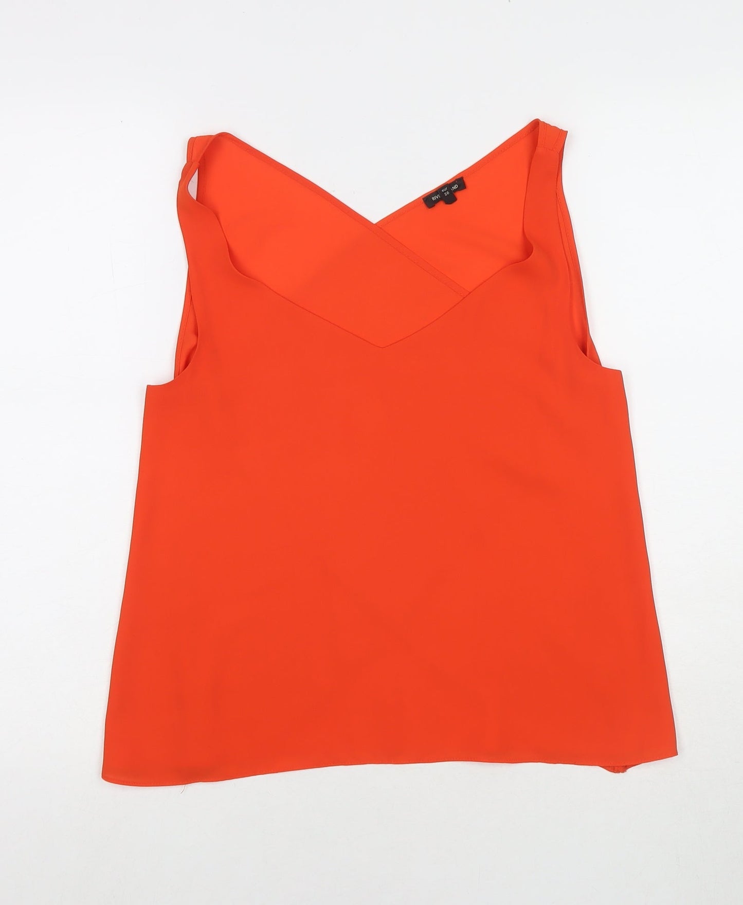 River Island Womens Orange Polyester Basic Tank Size 10 V-Neck