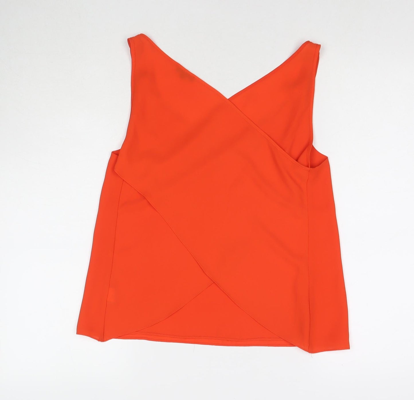 River Island Womens Orange Polyester Basic Tank Size 10 V-Neck