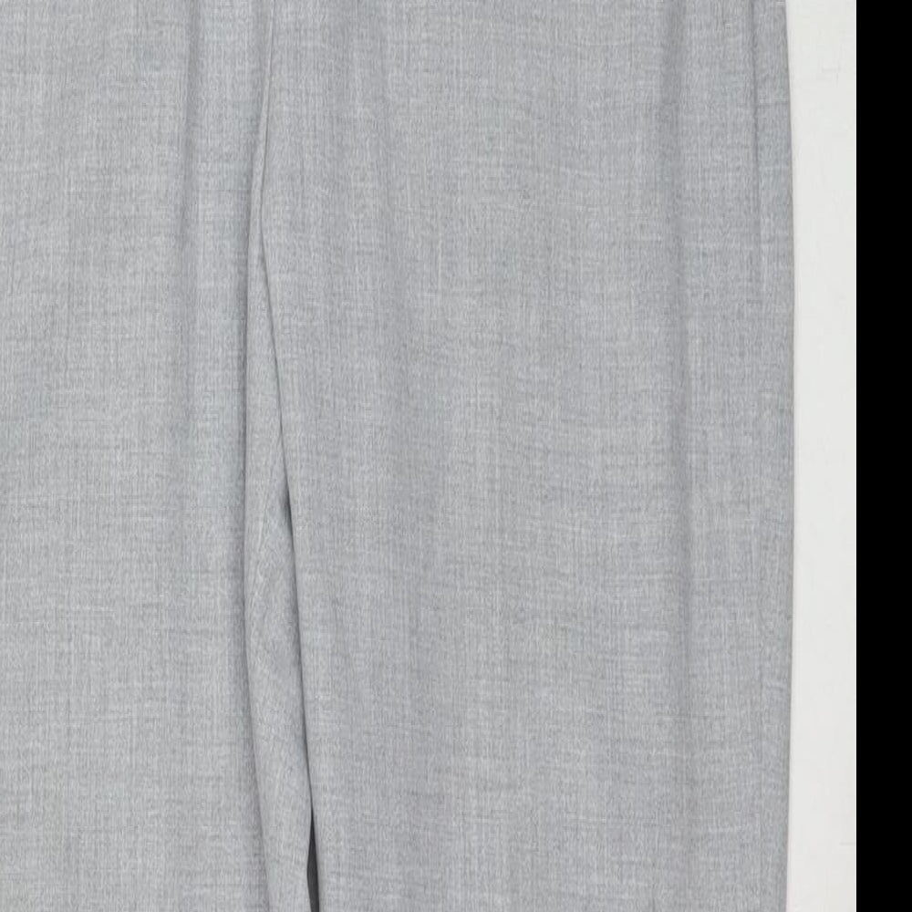 Marks and Spencer Womens Grey Polyester Trousers Size 12 L27 in Regular Tie