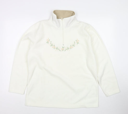 Millers Womens White Polyester Pullover Sweatshirt Size 12 Pullover