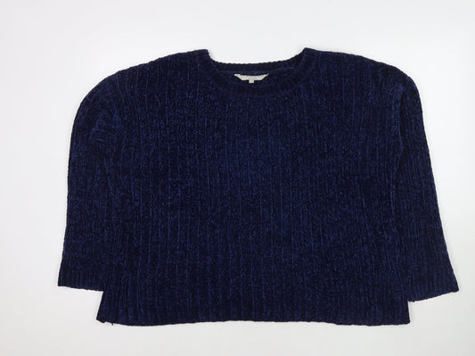 Red Herring Womens Blue Round Neck Polyester Pullover Jumper Size 12