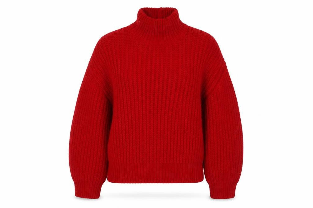 marks Womens Red Round Neck Acrylic Pullover Jumper Size L