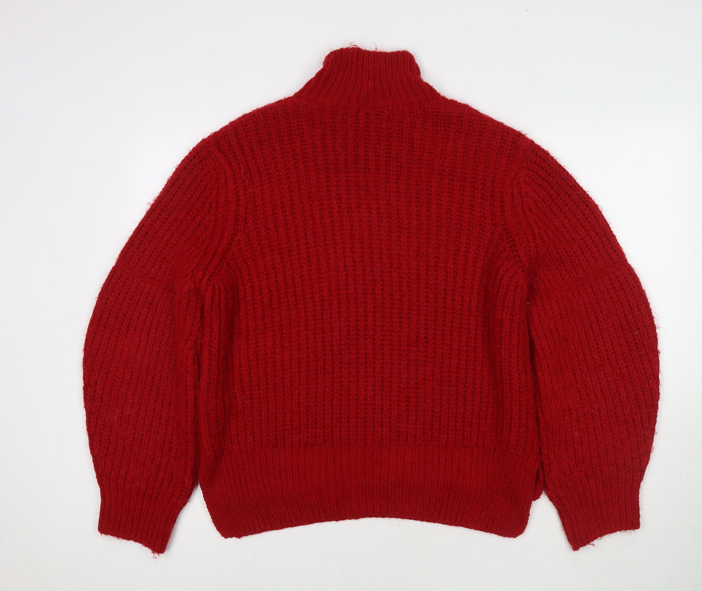 marks Womens Red Round Neck Acrylic Pullover Jumper Size L