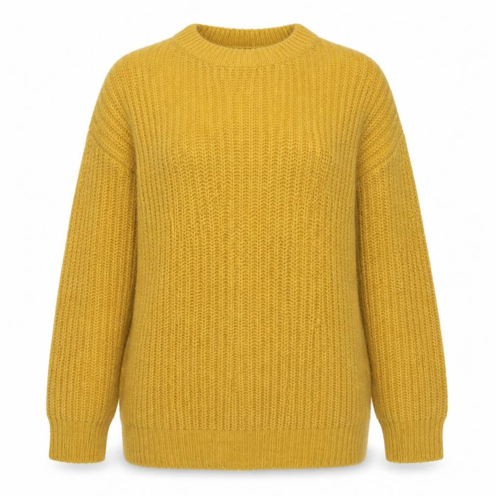 New Look Womens Yellow Round Neck Acrylic Pullover Jumper Size M